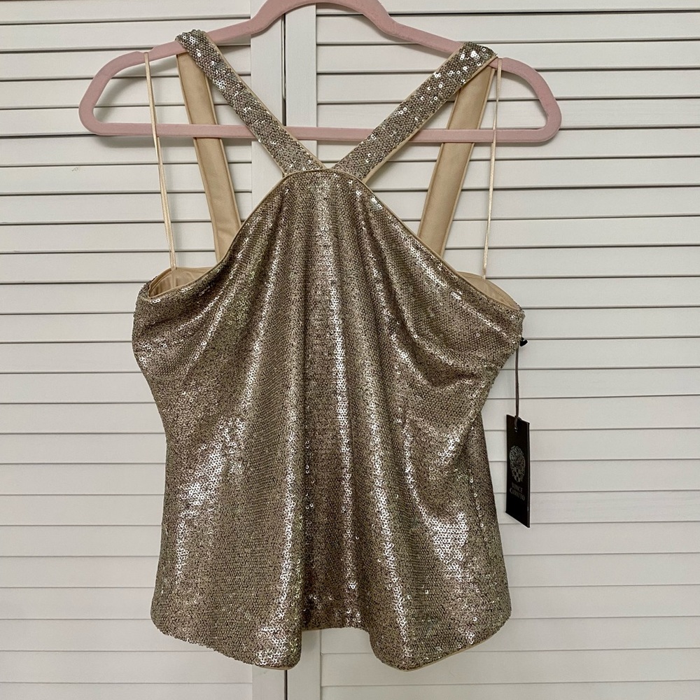 Vice Camuto gold top.